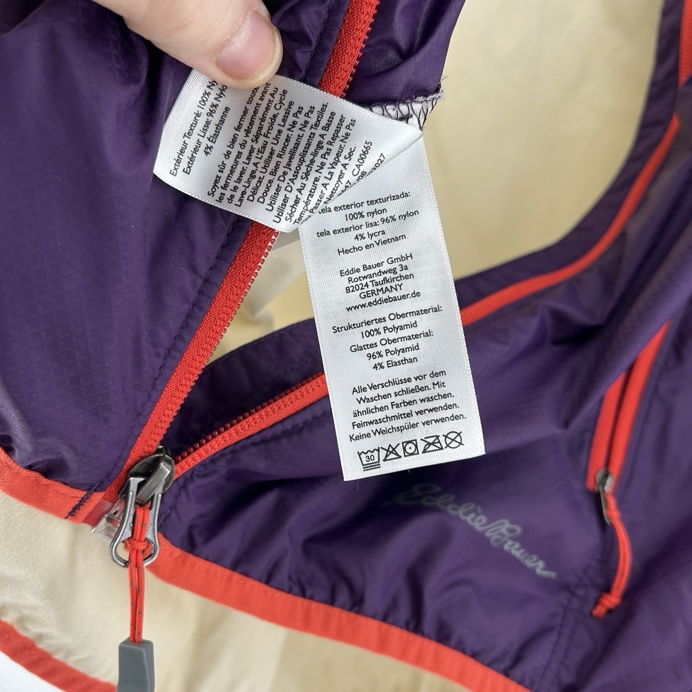 Windbreaker Jacket Full Zip Hooded Purple‎ Gorpcore Nylon Outdoor Wear Hike - Picture 10 of 15